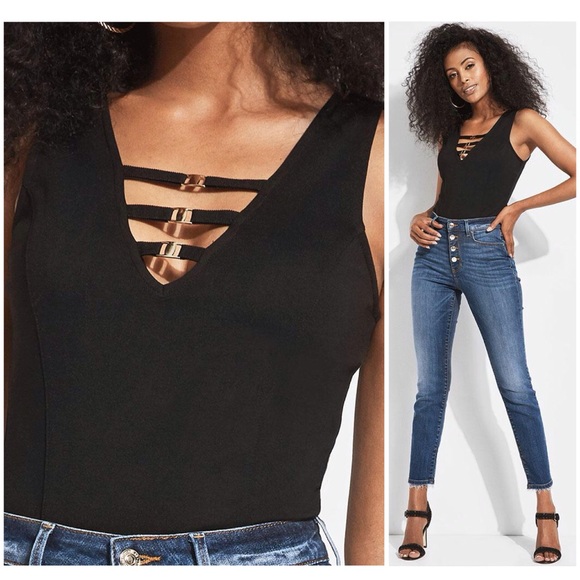 Guess Tops - 🏷💥SALE💥60% OFF NWT Guess Jet Black Bodysuit